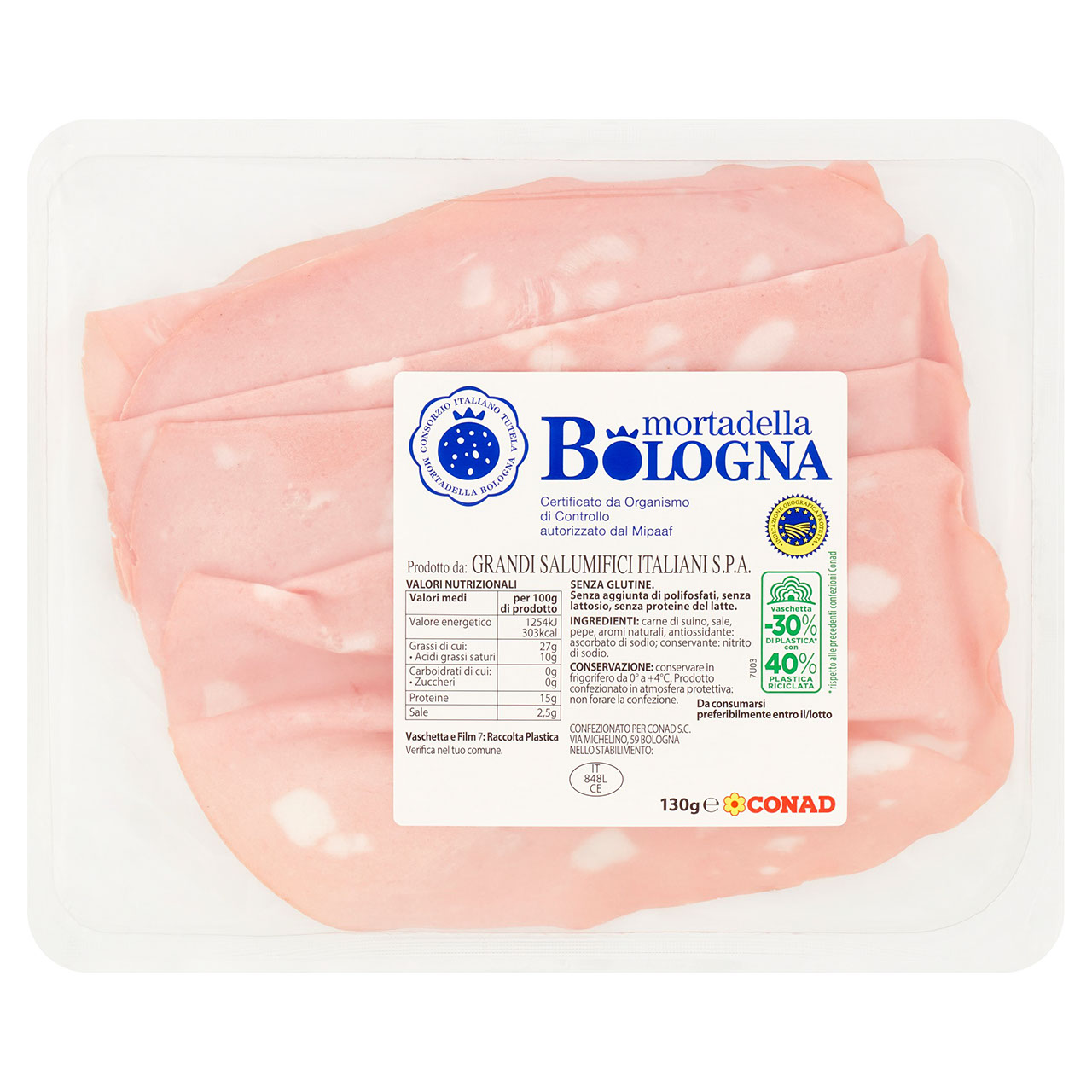 CONAD Mortadella Bologna IGP 130 g