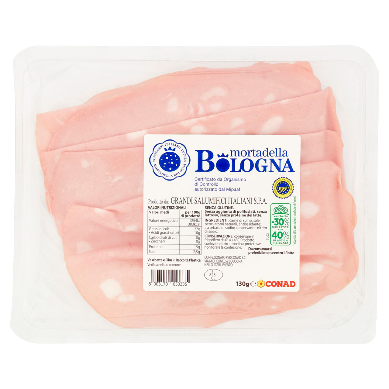 CONAD Mortadella Bologna IGP 130 g