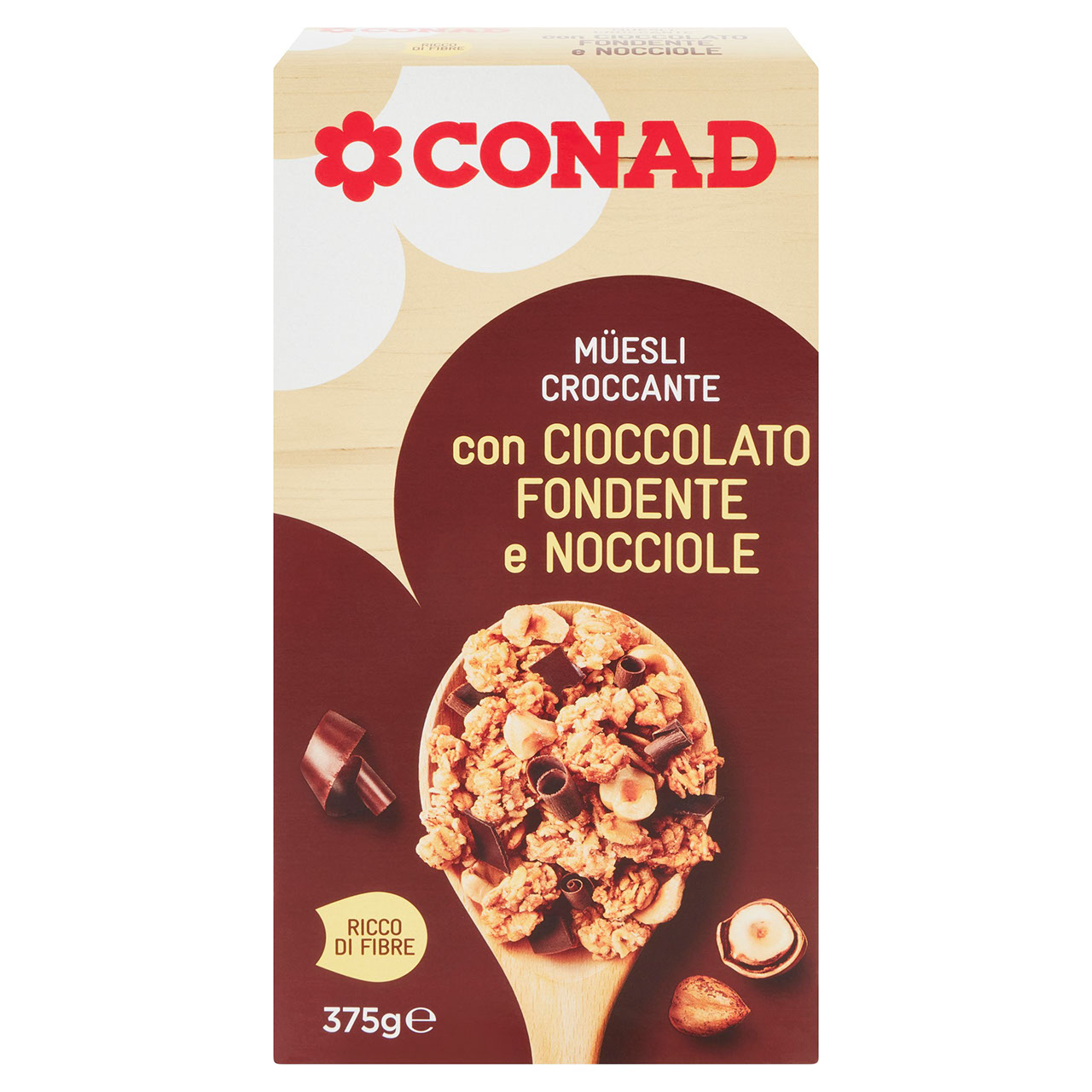 Müesli Cioccolato Fondente e Nocciole 375g Conad Conad