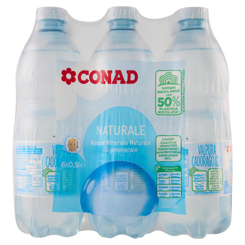 CONAD Naturale Acqua Minerale Naturale Oligominerale 6 x 0,5 l