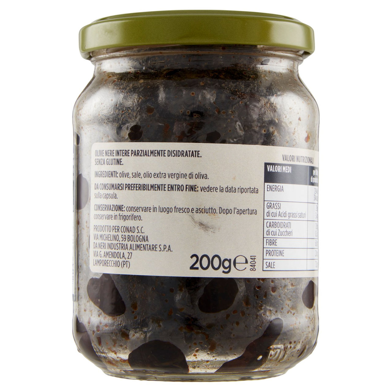 Olive Nere Intere Essiccate 200 g Conad