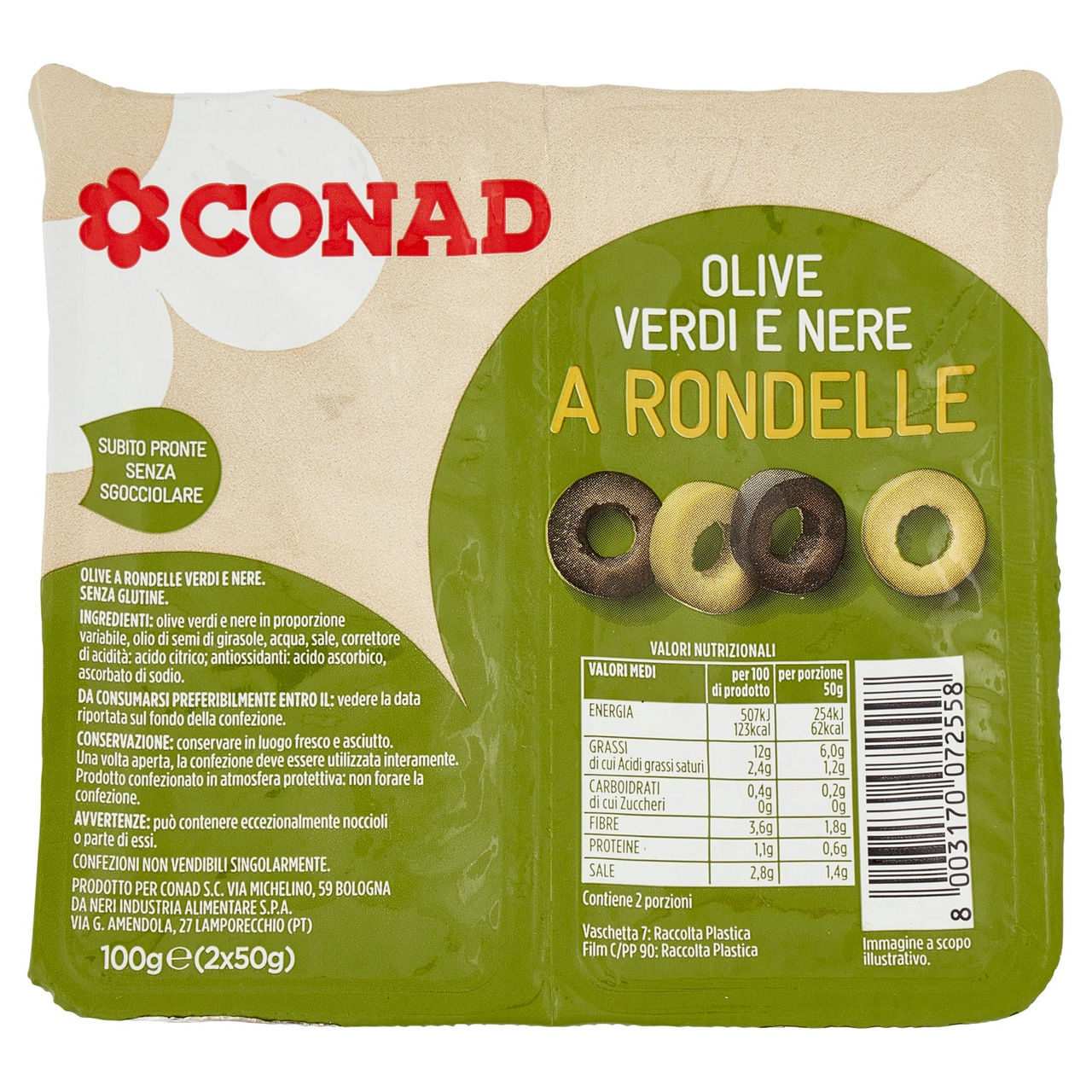 Olive Verdi e Nere a Rondelle Conad online