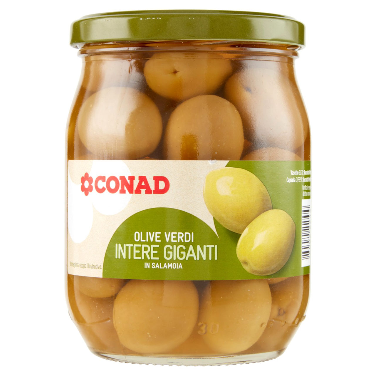 Olive Verdi Intere Giganti in Salamoia 550 g Conad