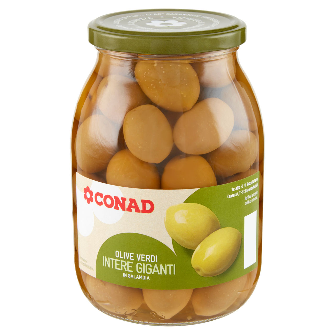 CONAD Olive Verdi Intere Giganti in Salamoia 950 g