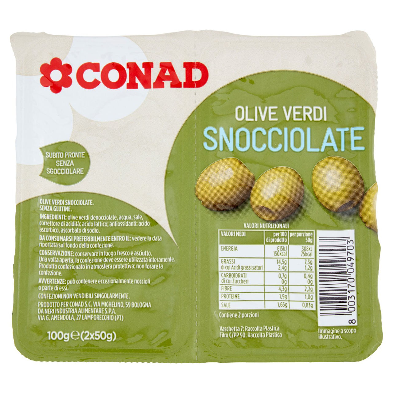 Olive Verdi Snocciolate Conad in vendita online