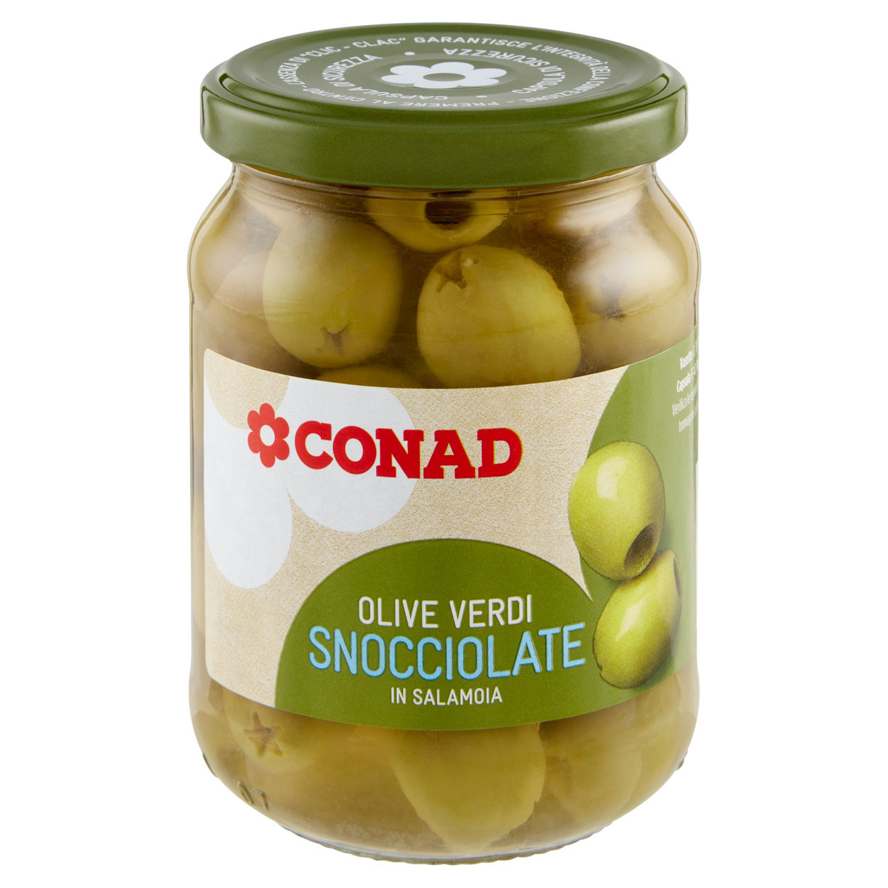 Olive Verdi Snocciolate in Salamoia 300 g Conad
