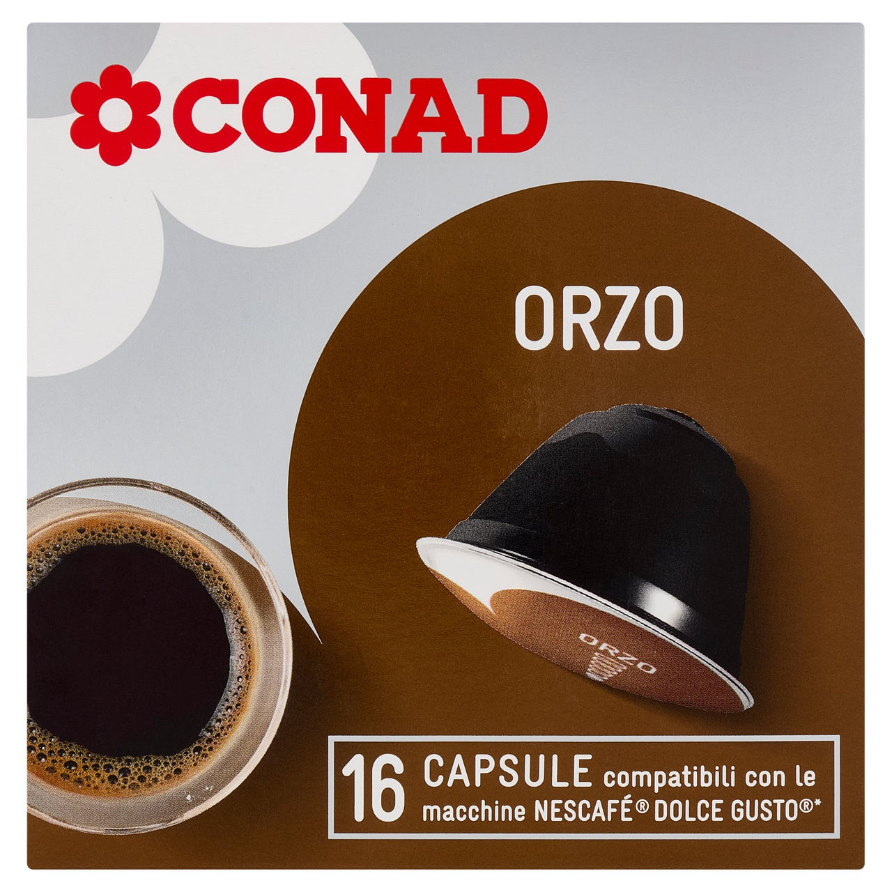 CONAD Orzo 16 Capsule compatibili con le macchine Nescafé Dolce Gusto* 32 g