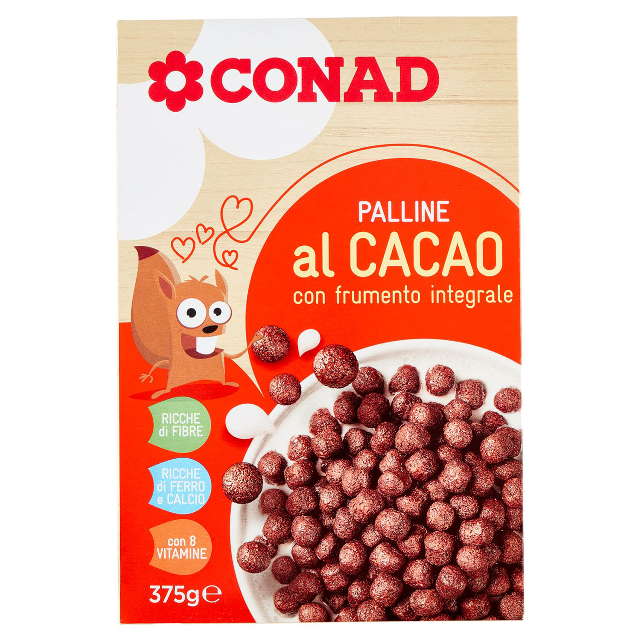 Palline al Cacao con Frumento Integrale 375g Conad