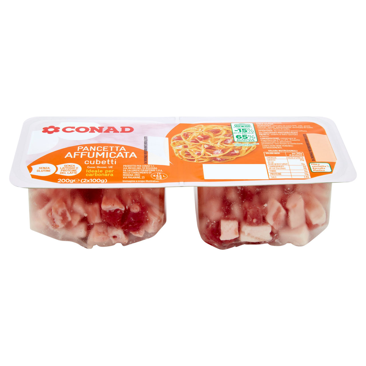 Pancetta affumicata cubetti 200 g Conad Conad