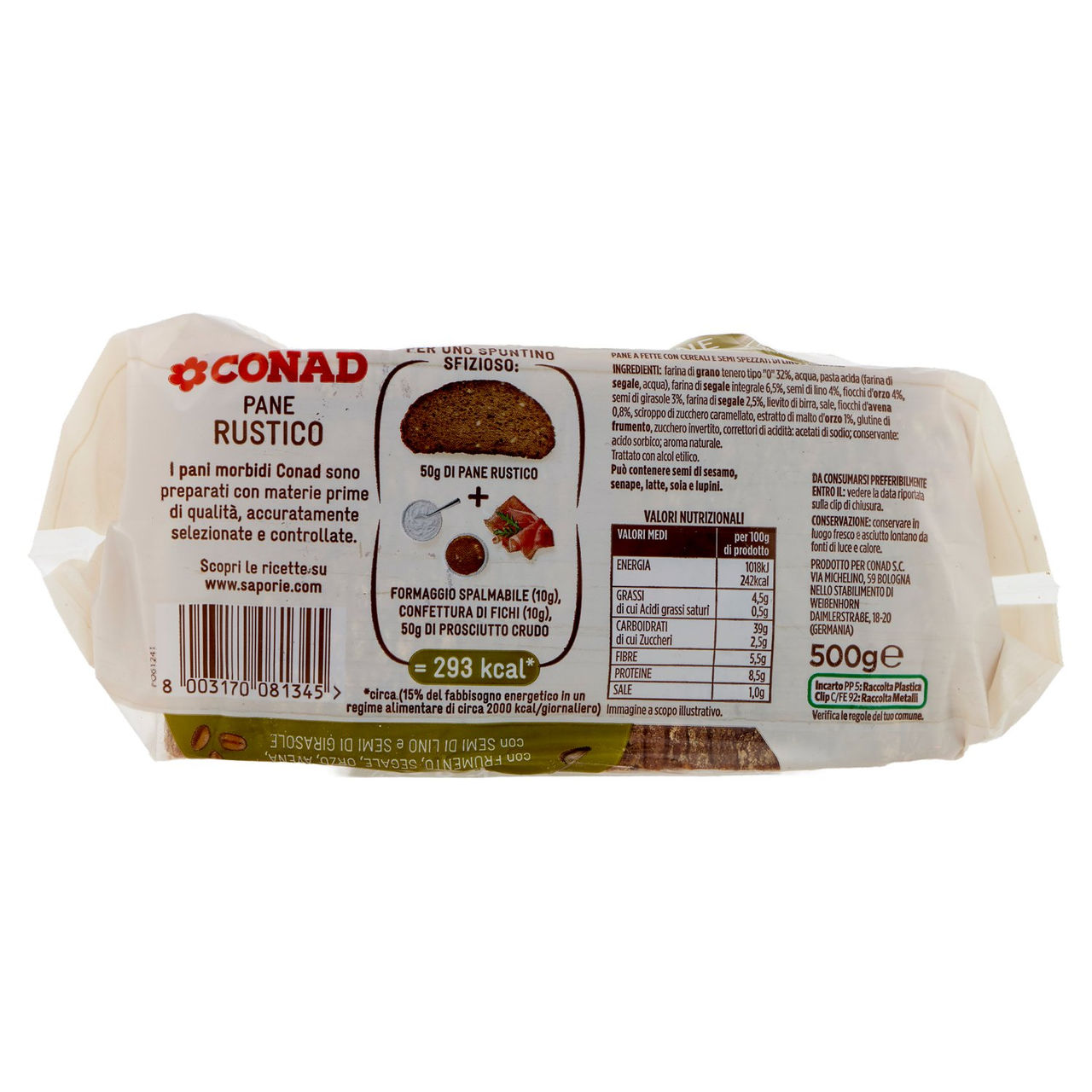 Pane Rustico 500 g Conad in vendita online