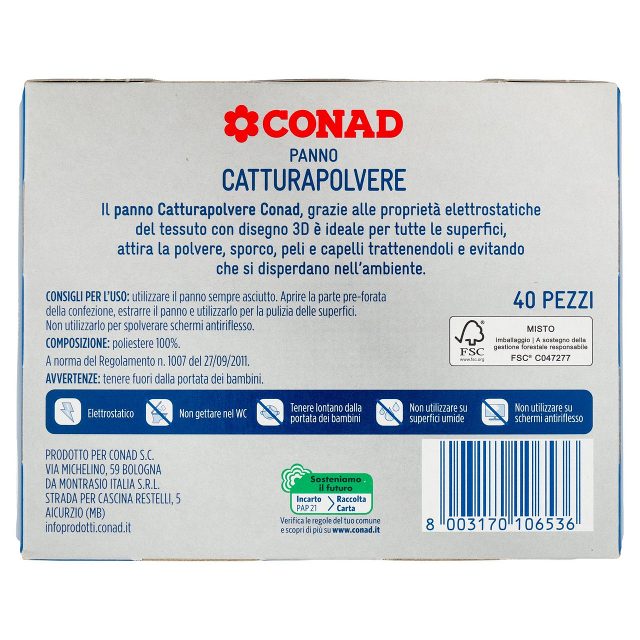 CONAD Panno Catturapolvere 40 pz