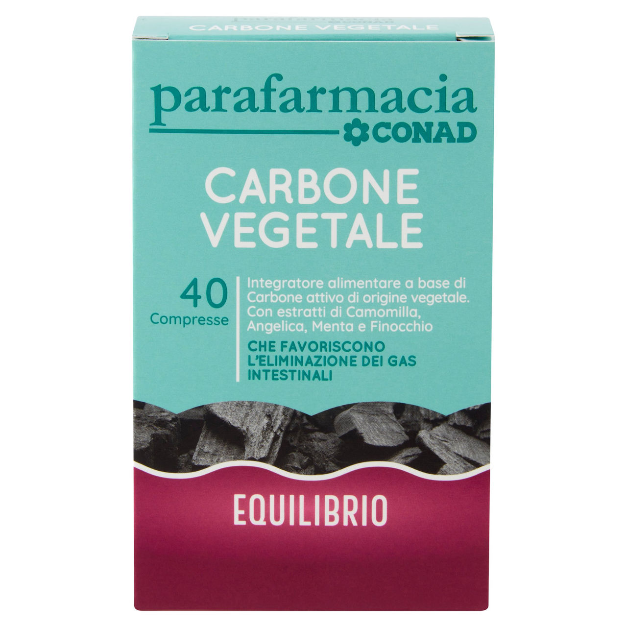 CONAD Parafarmacia Carbone Vegetale 40 Compresse 22 g