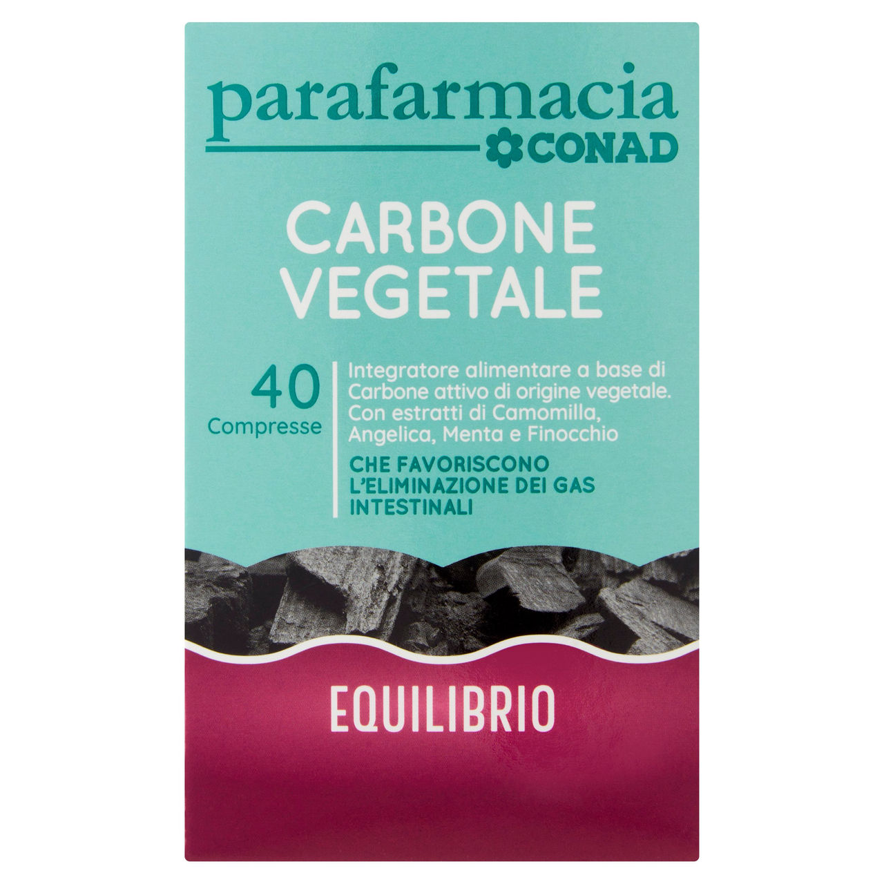 CONAD Parafarmacia Carbone Vegetale 40 Compresse 22 g