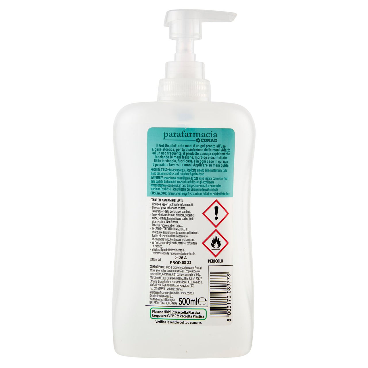 Gel Mani Disinfettante 500 ml Conad