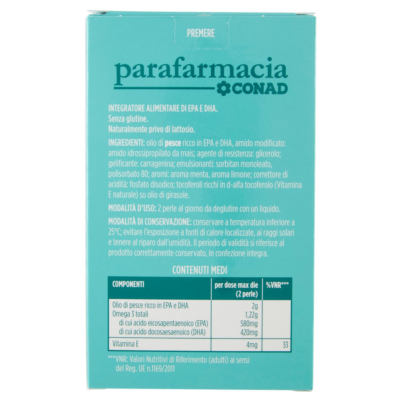 CONAD Parafarmacia Omega 3 60 Perle vegetali 81 g