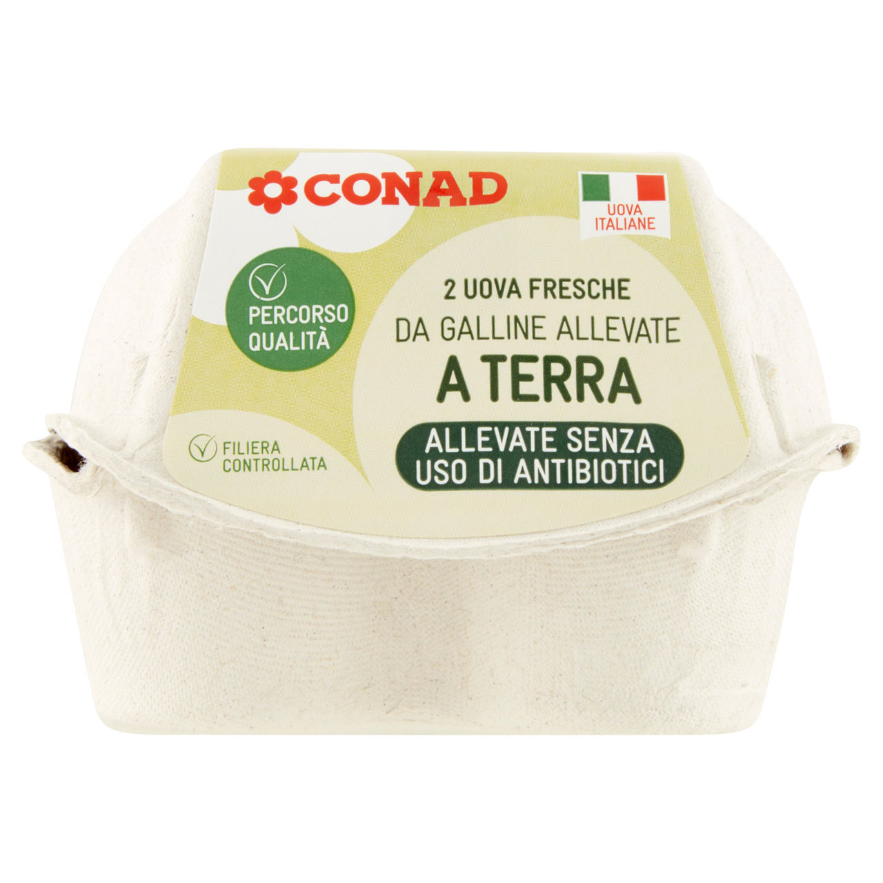 CONAD Percorso Qualità 2 Uova Fresche da Galline Allevate a Terra Allevate Senza Uso di Antibiotici