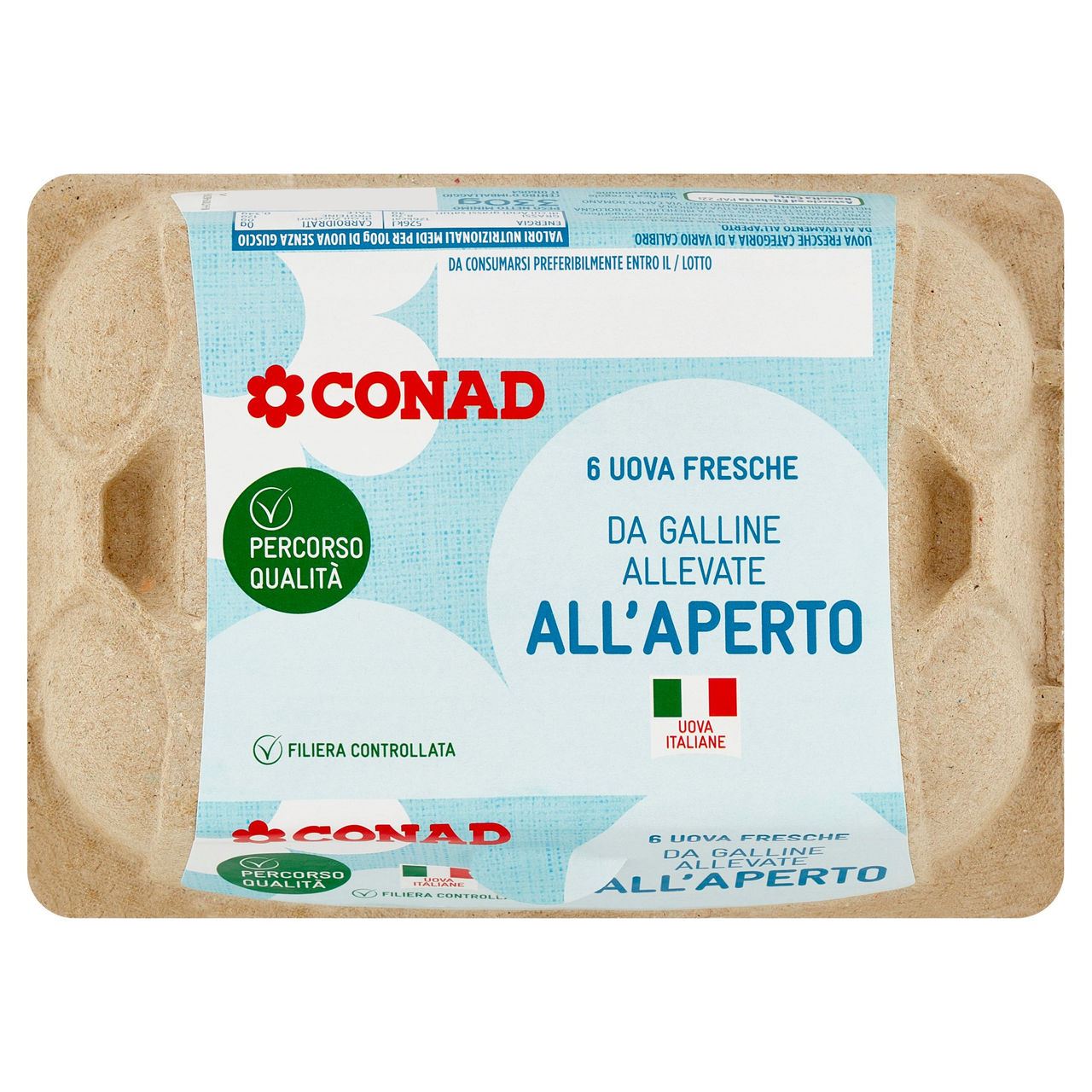 CONAD Percorso Qualità 6 Uova Fresche da Galline Allevate all'Aperto