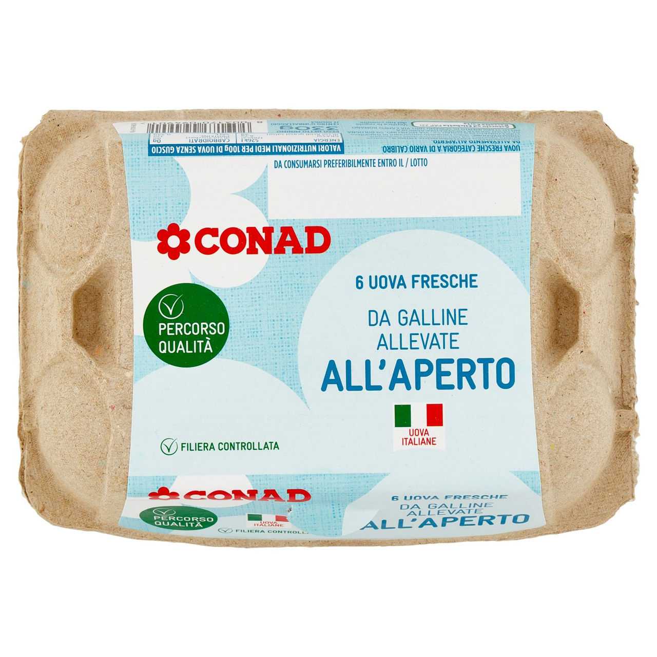 CONAD Percorso Qualità 6 Uova Fresche da Galline Allevate all'Aperto