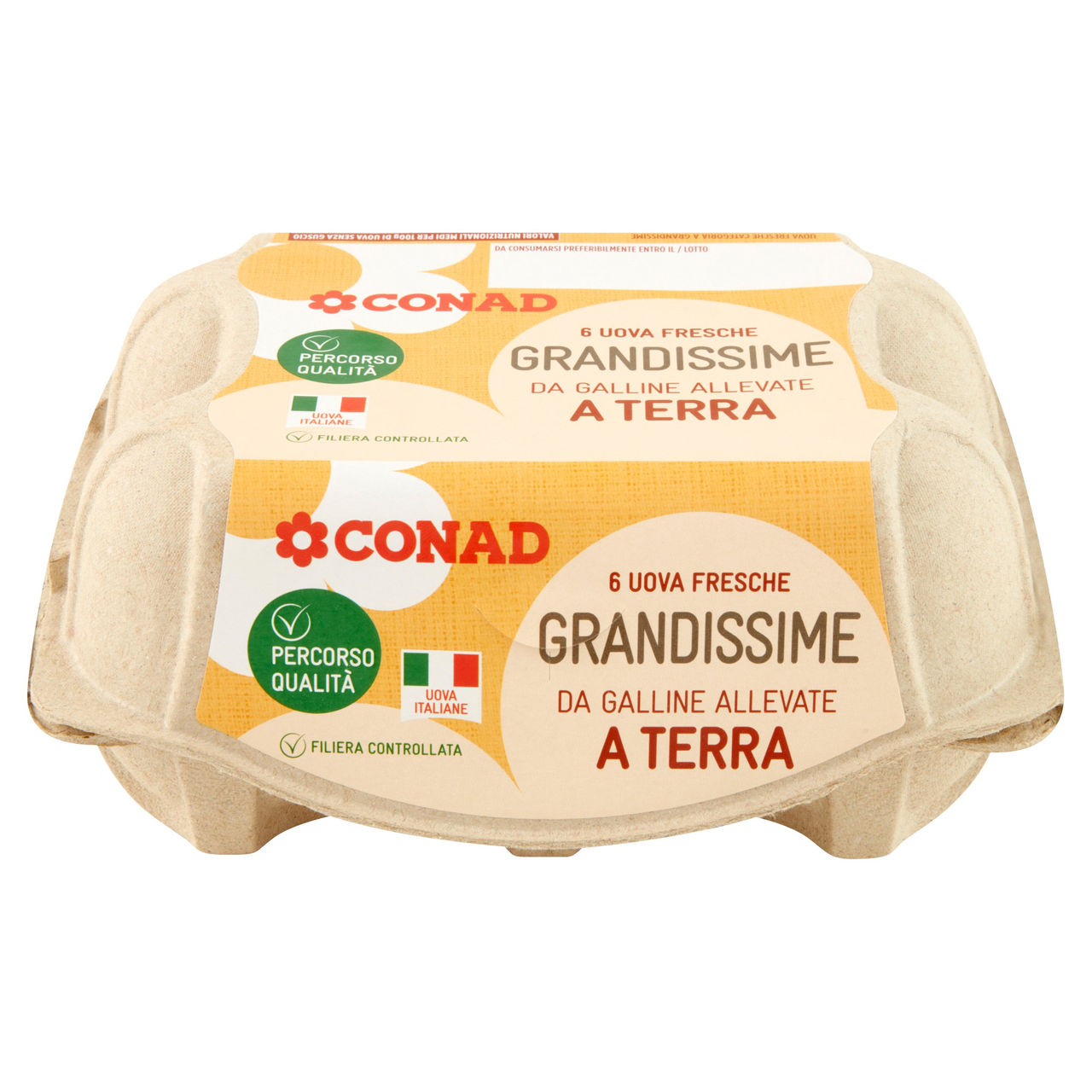 CONAD Percorso Qualità 6 Uova Fresche Grandissime da Galline Allevate a Terra