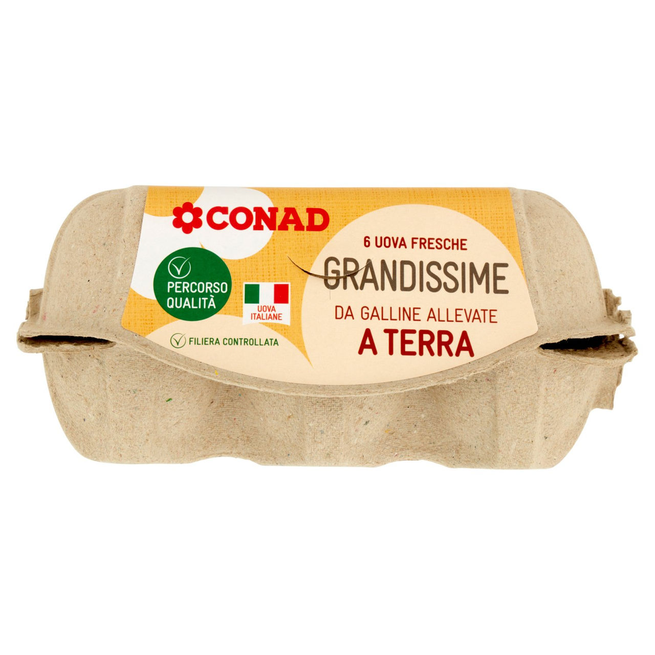 CONAD Percorso Qualità 6 Uova Fresche Grandissime da Galline Allevate a Terra