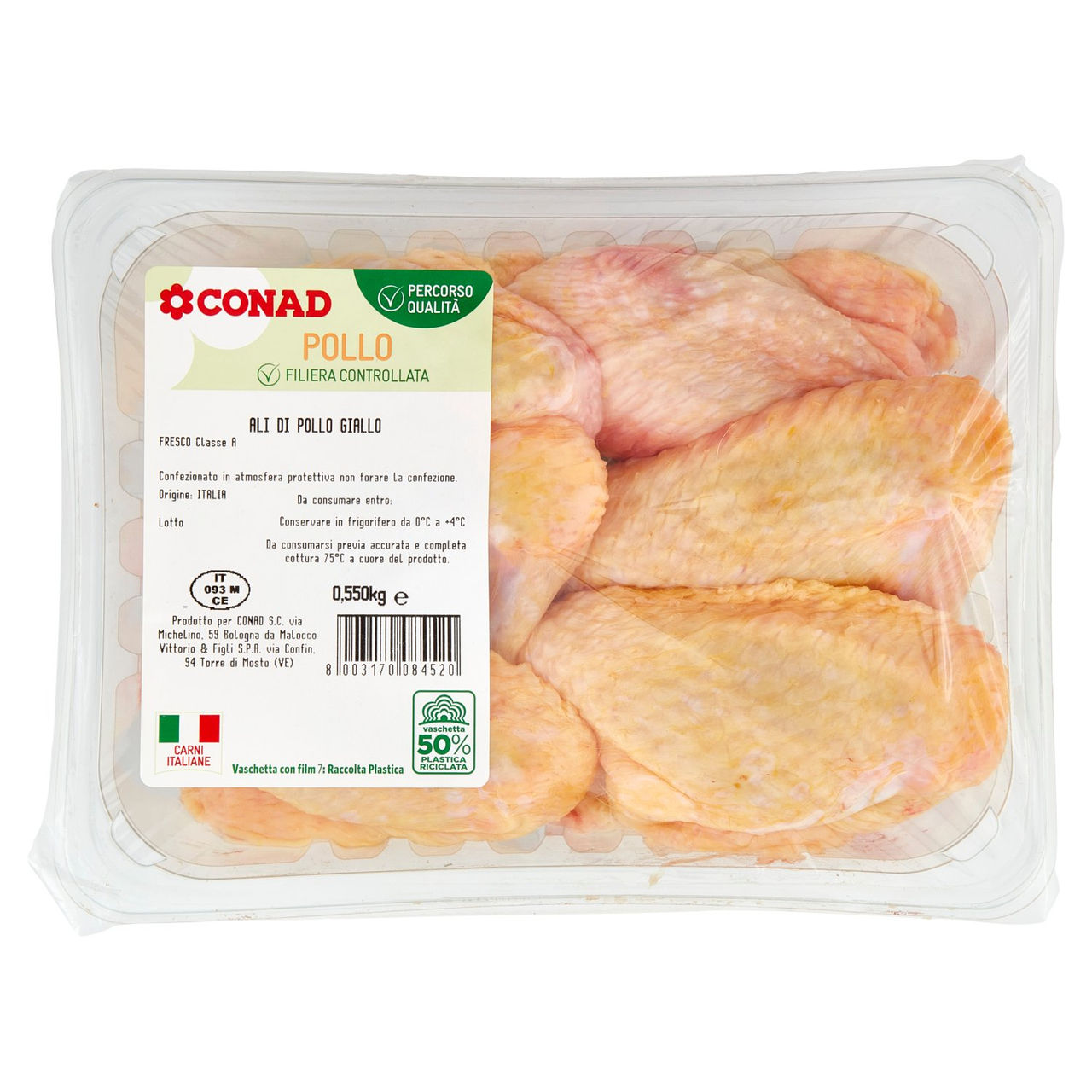 CONAD Percorso Qualità Ali di Pollo Giallo 0,550 kg