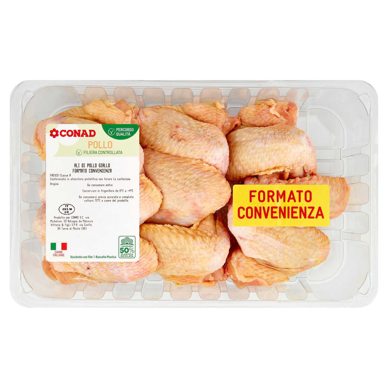 CONAD Percorso Qualità Ali di Pollo Giallo Formato Convenienza 0,900 kg