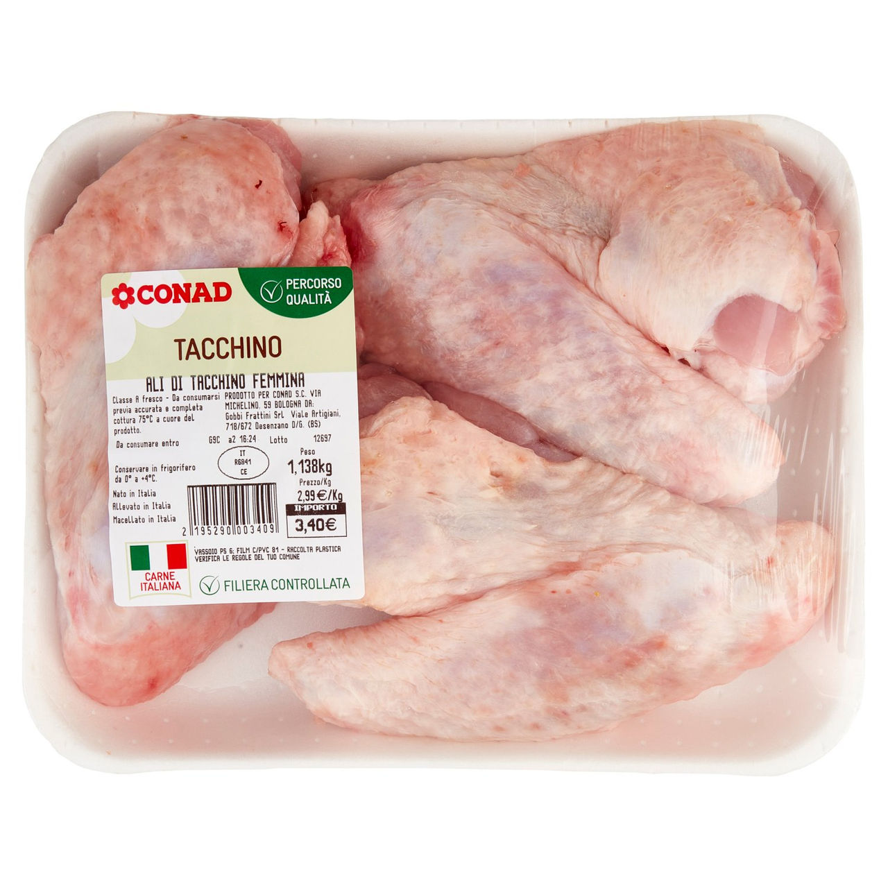 CONAD Percorso Qualità Ali di Tacchino Femmina