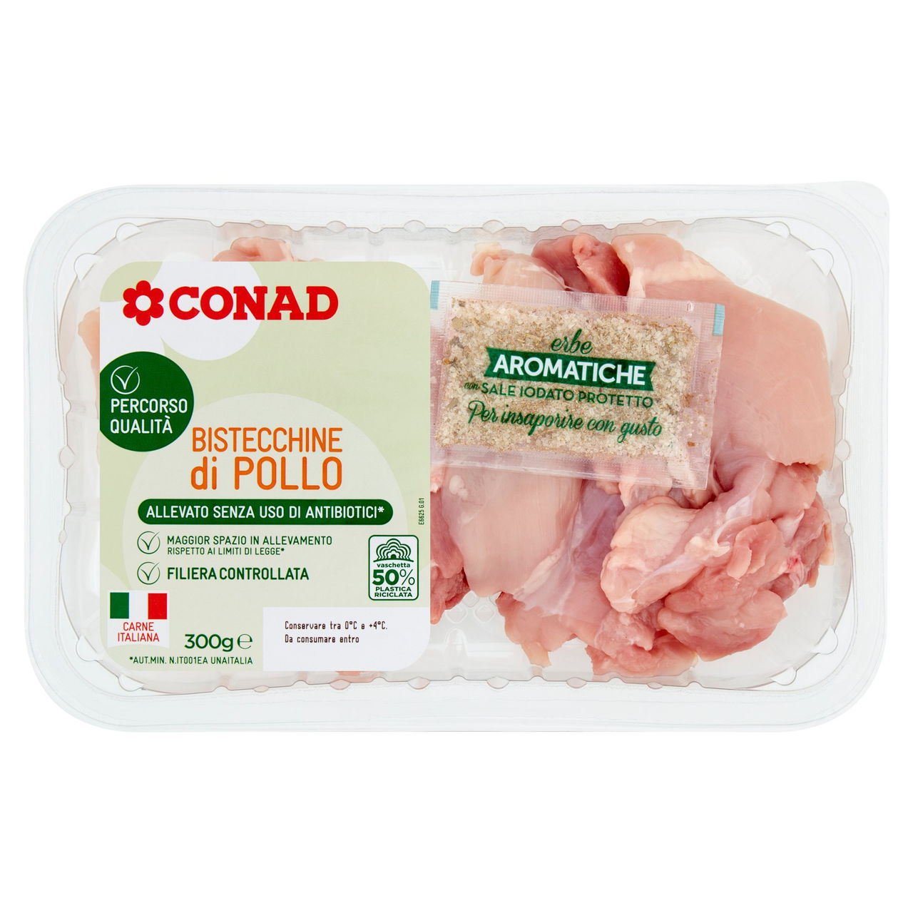 CONAD Percorso Qualità Allevato Senza Uso di Antibiotici* Bistecchine di Pollo 300 g