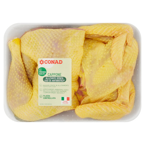 CONAD Percorso Qualità Allevato senza uso di antibiotici Cappone a Busto in Quarti
