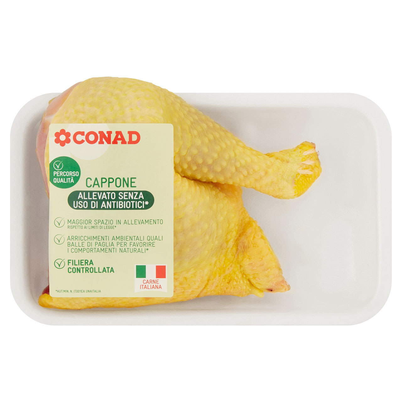 CONAD Percorso Qualità Allevato senza uso di antibiotici Cappone Quarto