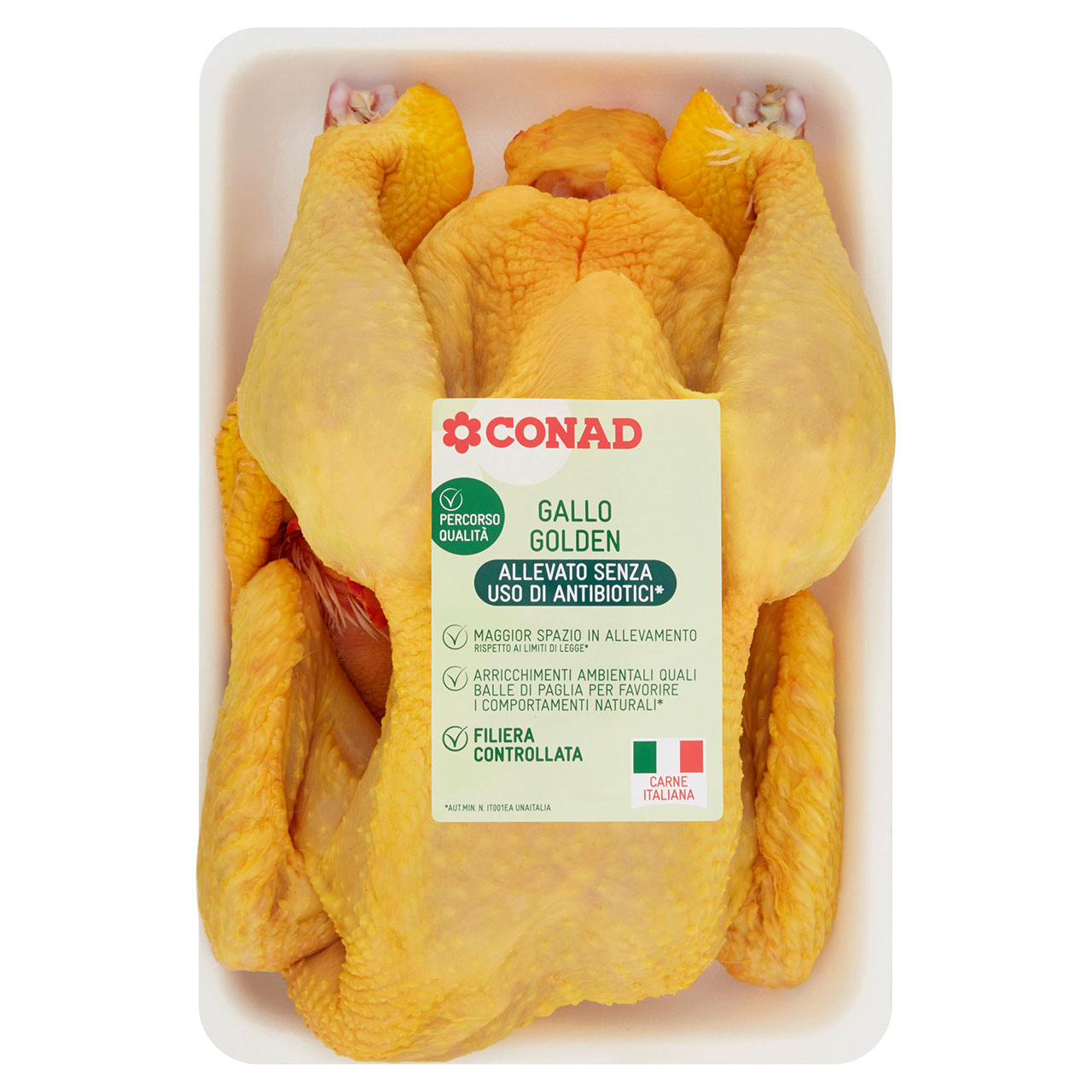 CONAD PERCORSO QUALITÀ Allevato senza uso di antibiotici Gallo Golden Tradizionale