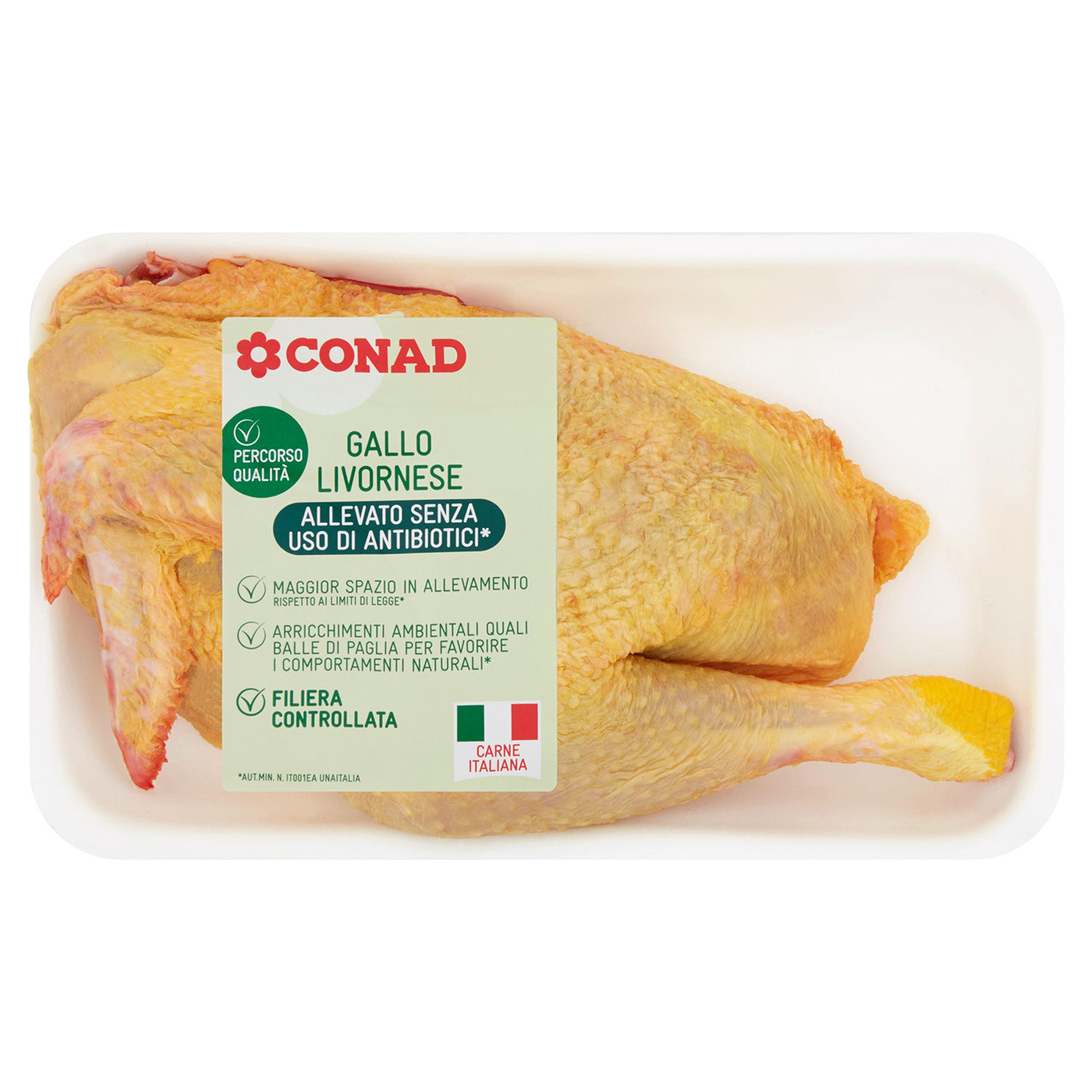 CONAD PERCORSO QUALITÀ Allevato senza uso di antibiotici Gallo Livornese a Metà