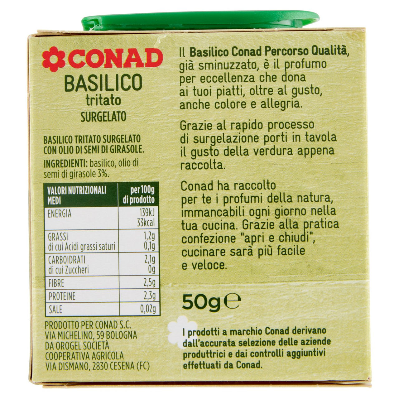 CONAD Percorso Qualità Basilico tritato Surgelato 50 g