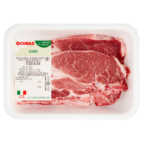 CONAD Percorso Qualità Bistecche di Collo di Suino con Osso