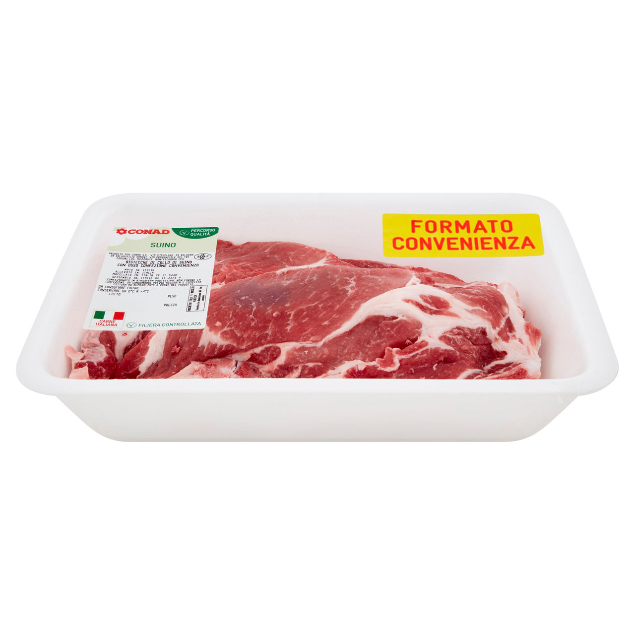 CONAD Percorso Qualità Bistecche di Collo di Suino con Osso Confezione Convenienza