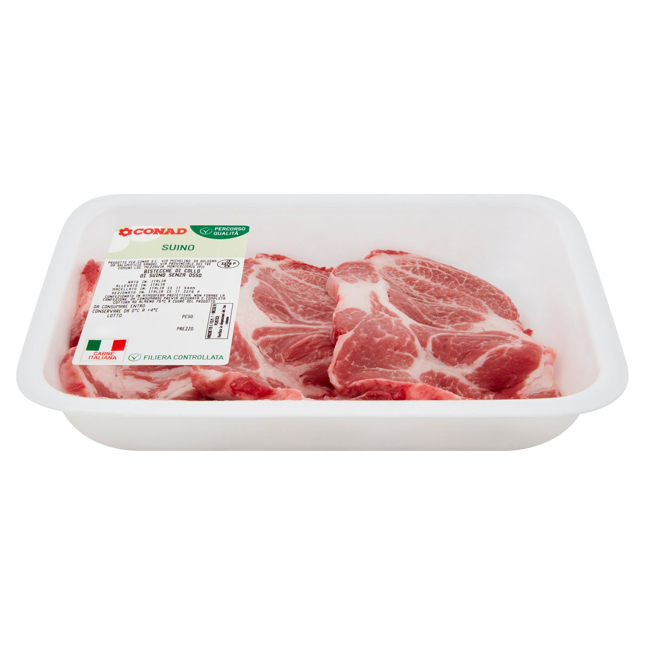 CONAD Percorso Qualità Bistecche di Collo di Suino Senza Osso