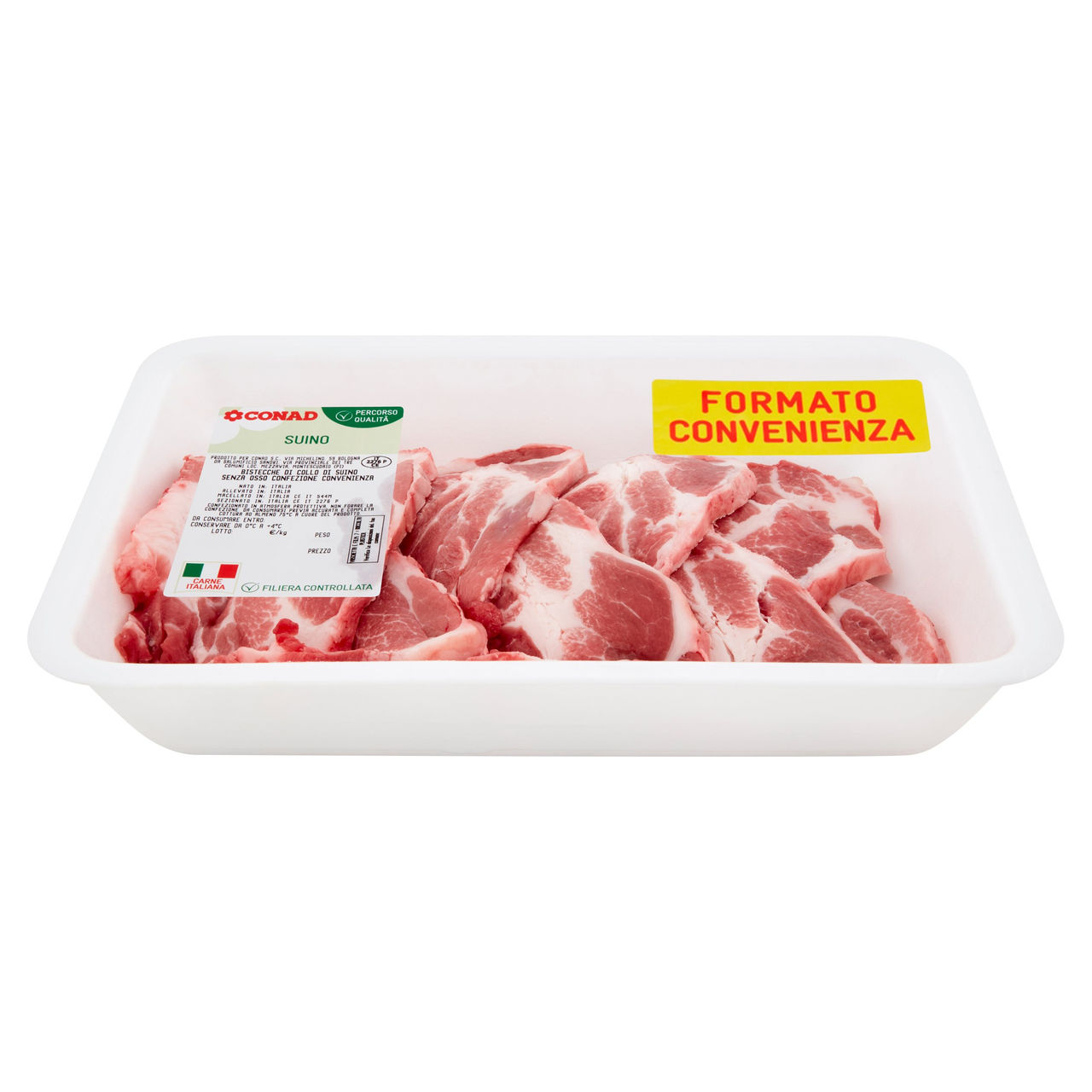 CONAD Percorso Qualità Bistecche di Collo di Suino Senza Osso Confezione Convenienza