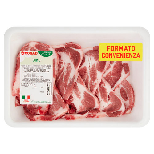 CONAD Percorso Qualità Bistecche di Collo di Suino Senza Osso Confezione Convenienza