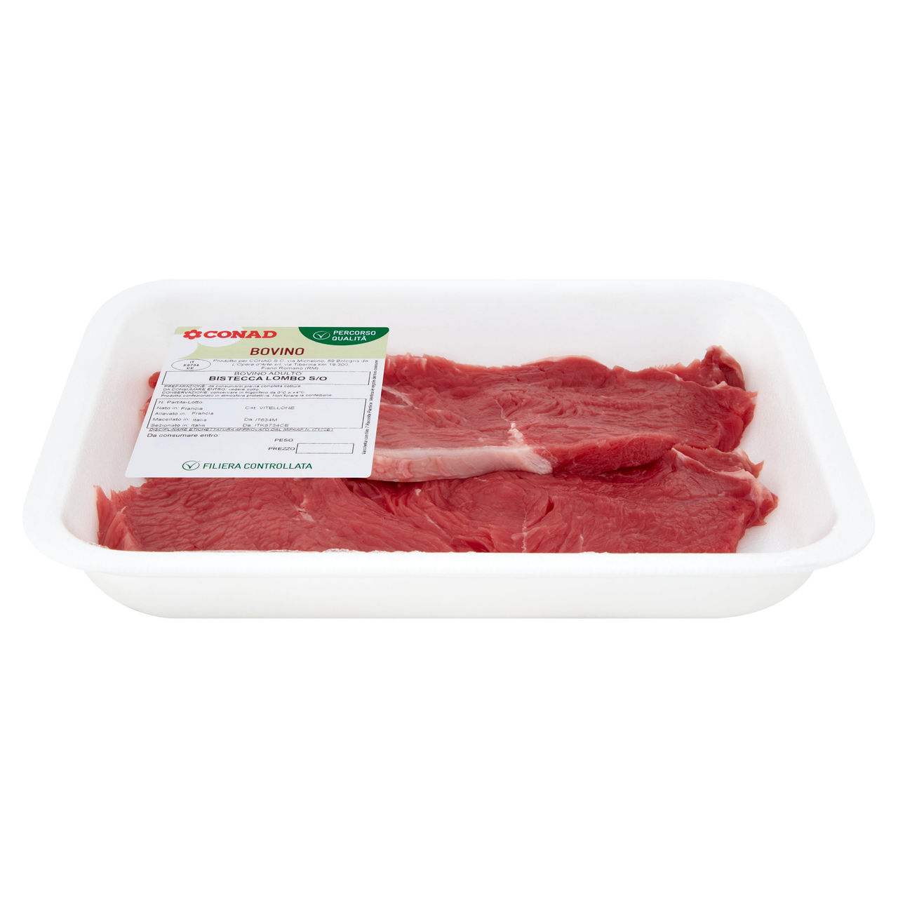 CONAD Percorso Qualità Bovino Adulto Bistecca Lombo S/O