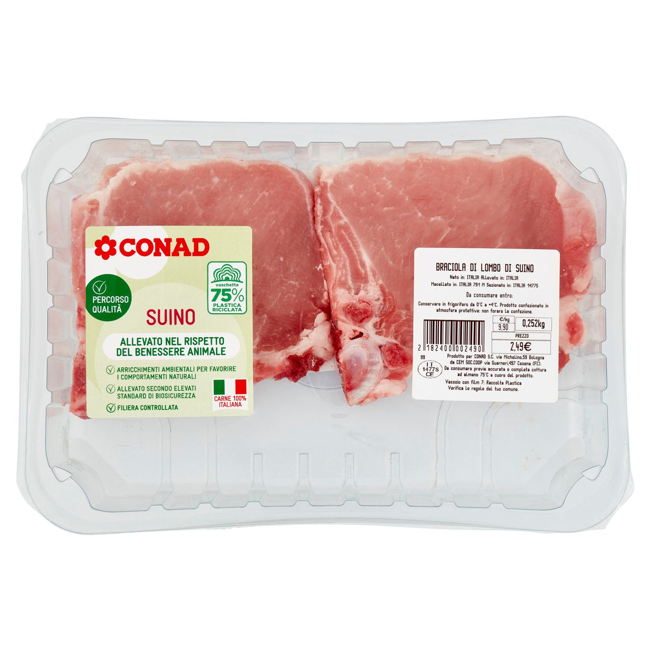 CONAD Percorso Qualità Braciola di Lombo di Suino benessere