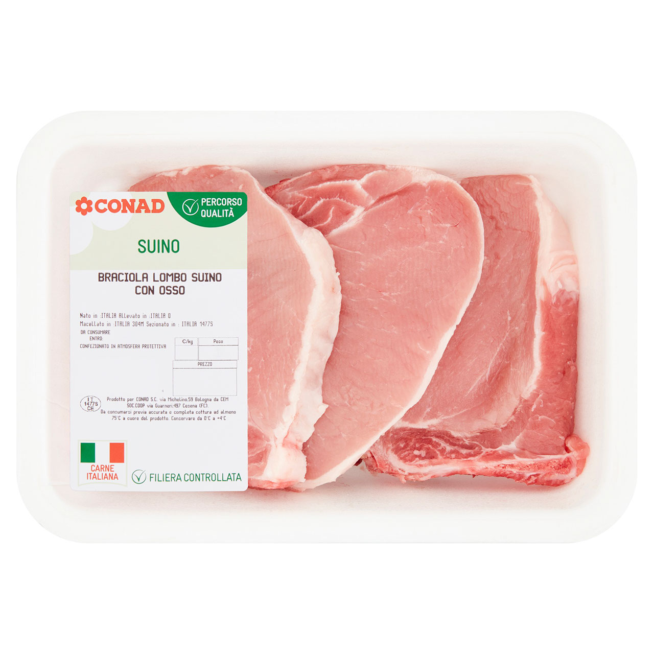 CONAD Percorso Qualità Braciola Lombo Suino con Osso