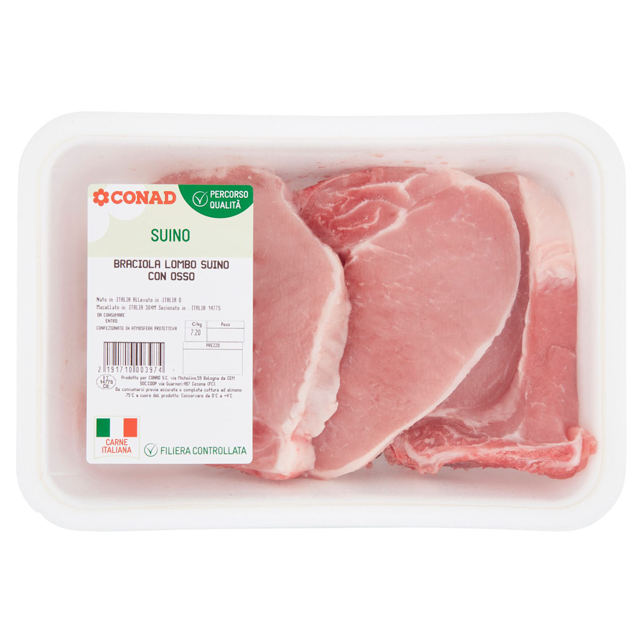 CONAD Percorso Qualità Braciola Lombo Suino con Osso