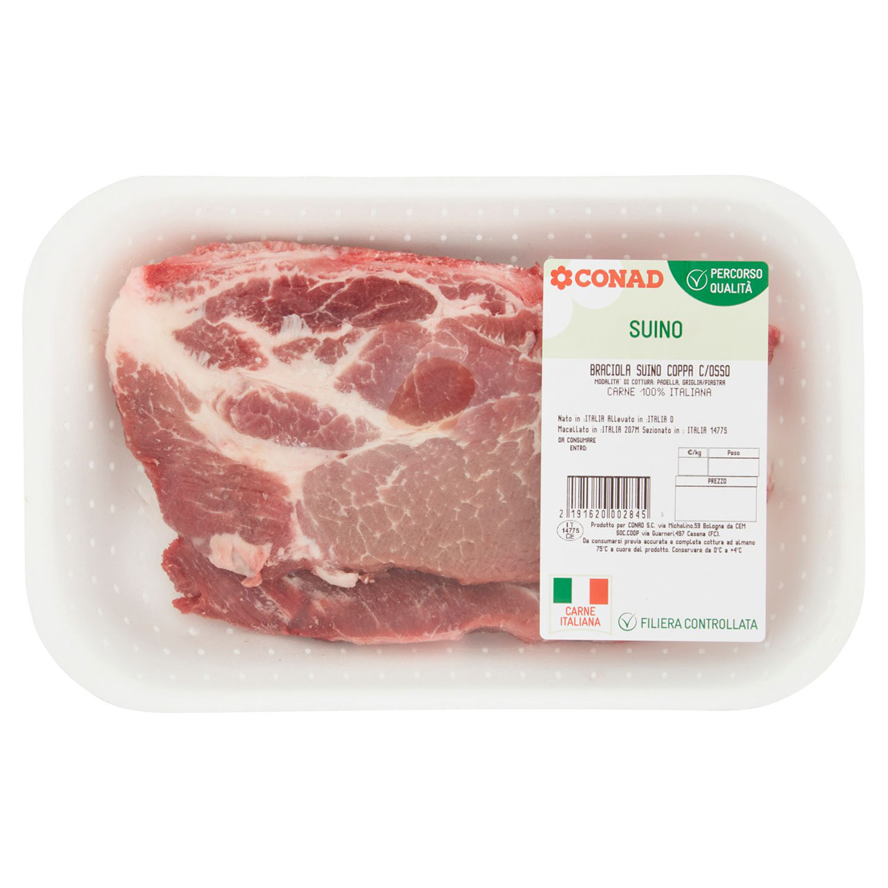 CONAD Percorso Qualità Braciola Suino Coppa c/Osso