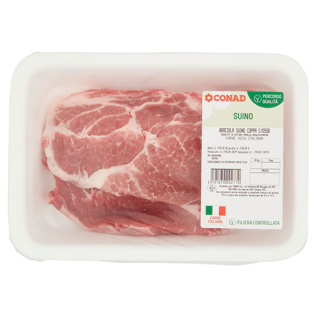 CONAD Percorso Qualità Braciola Suino Coppa c/Osso