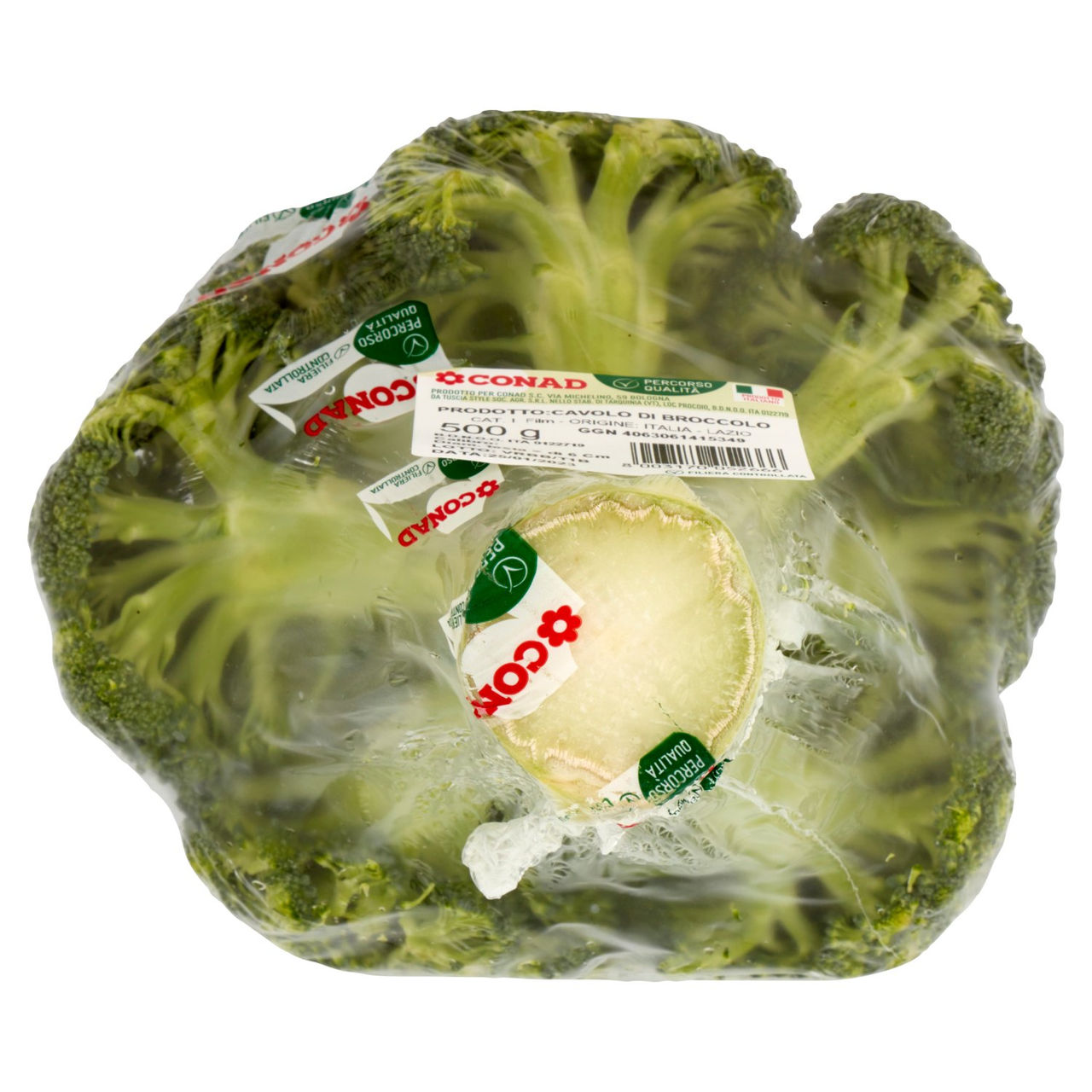 CONAD Percorso Qualità Cavolo di Broccolo Italia Cal.: Diam. testa > di 6 Cm 500 g