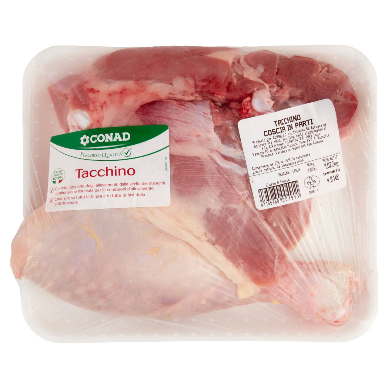 CONAD Percorso Qualità Coscia di Tacchino in Parti