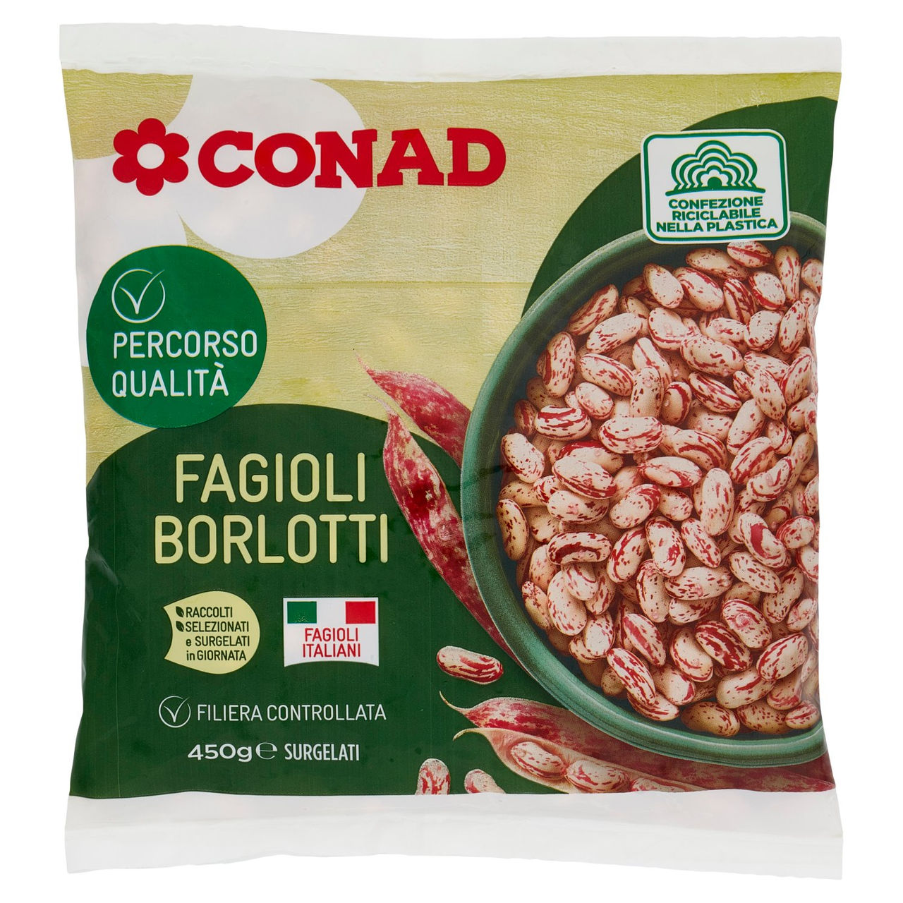 CONAD Percorso Qualità Fagioli Borlotti 450 g