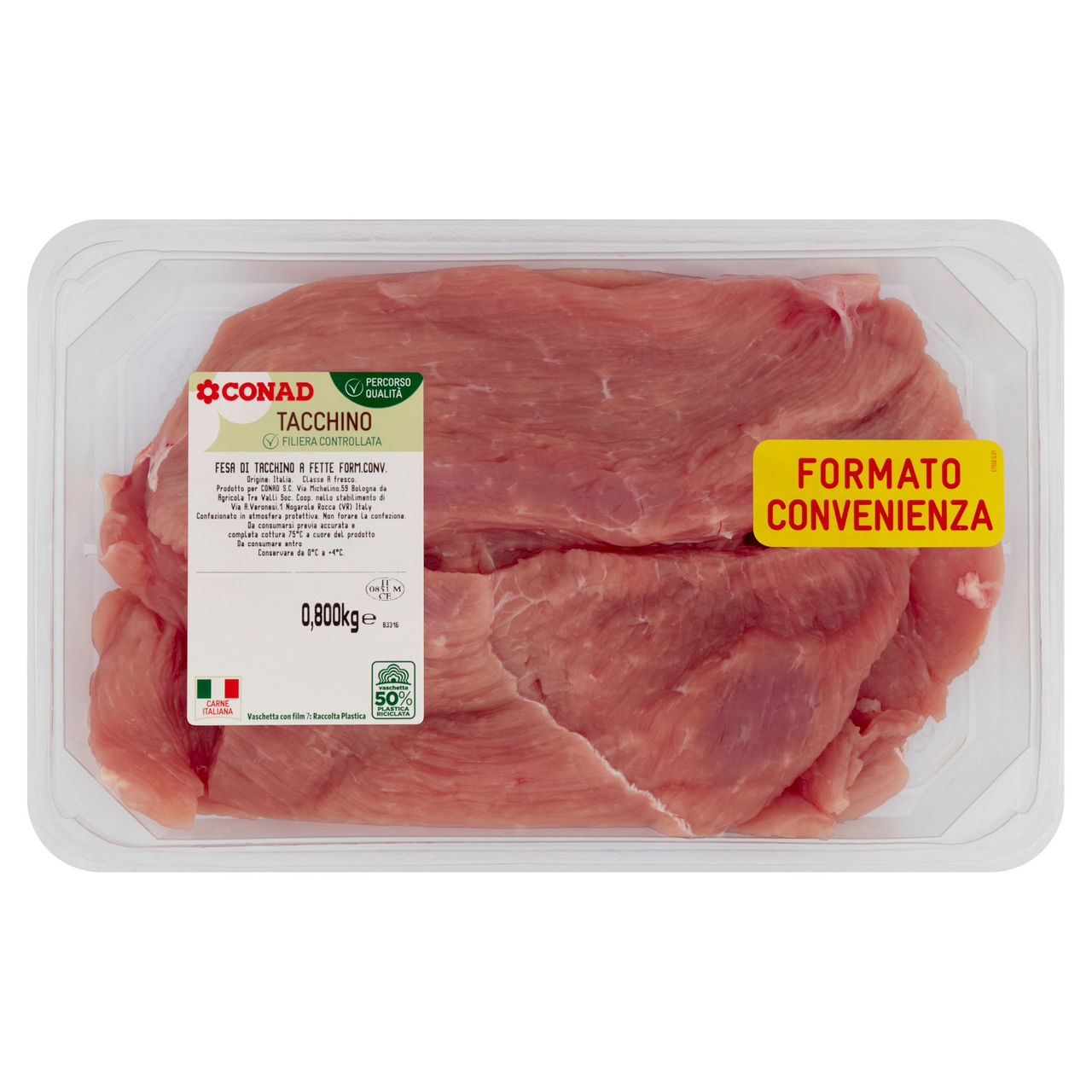 CONAD Percorso Qualità Fesa di Tacchino a Fette Form. Conv. 0,800 kg