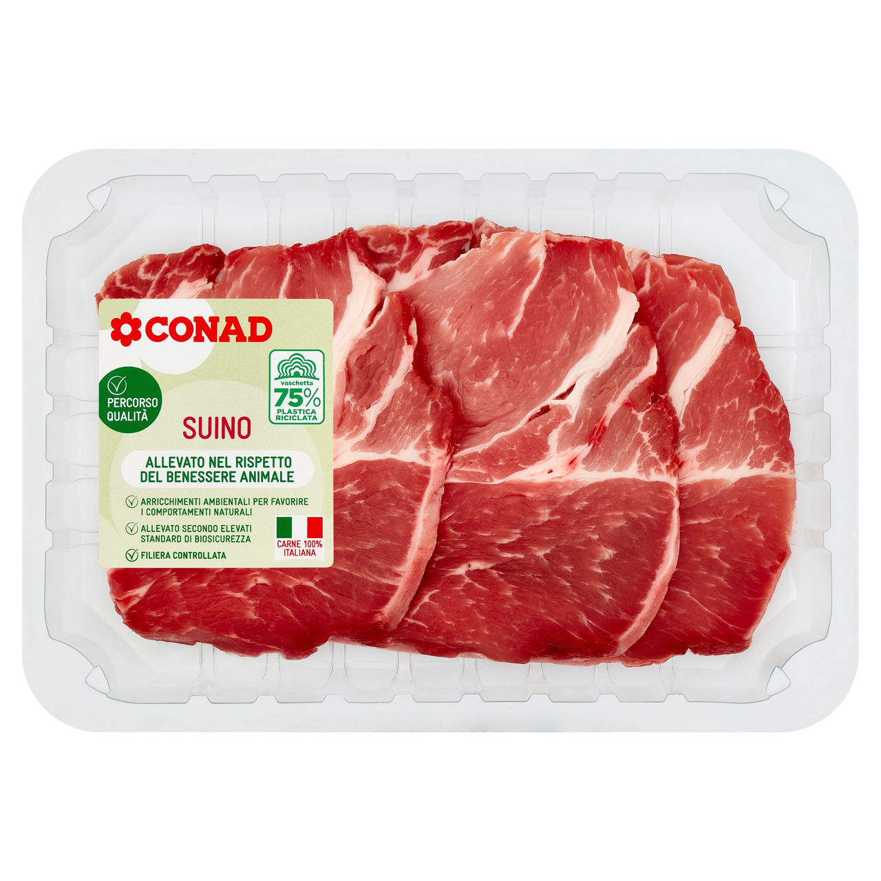 CONAD Percorso Qualità Fettine di Coppa di Suino S/O benessere 0,250 kg