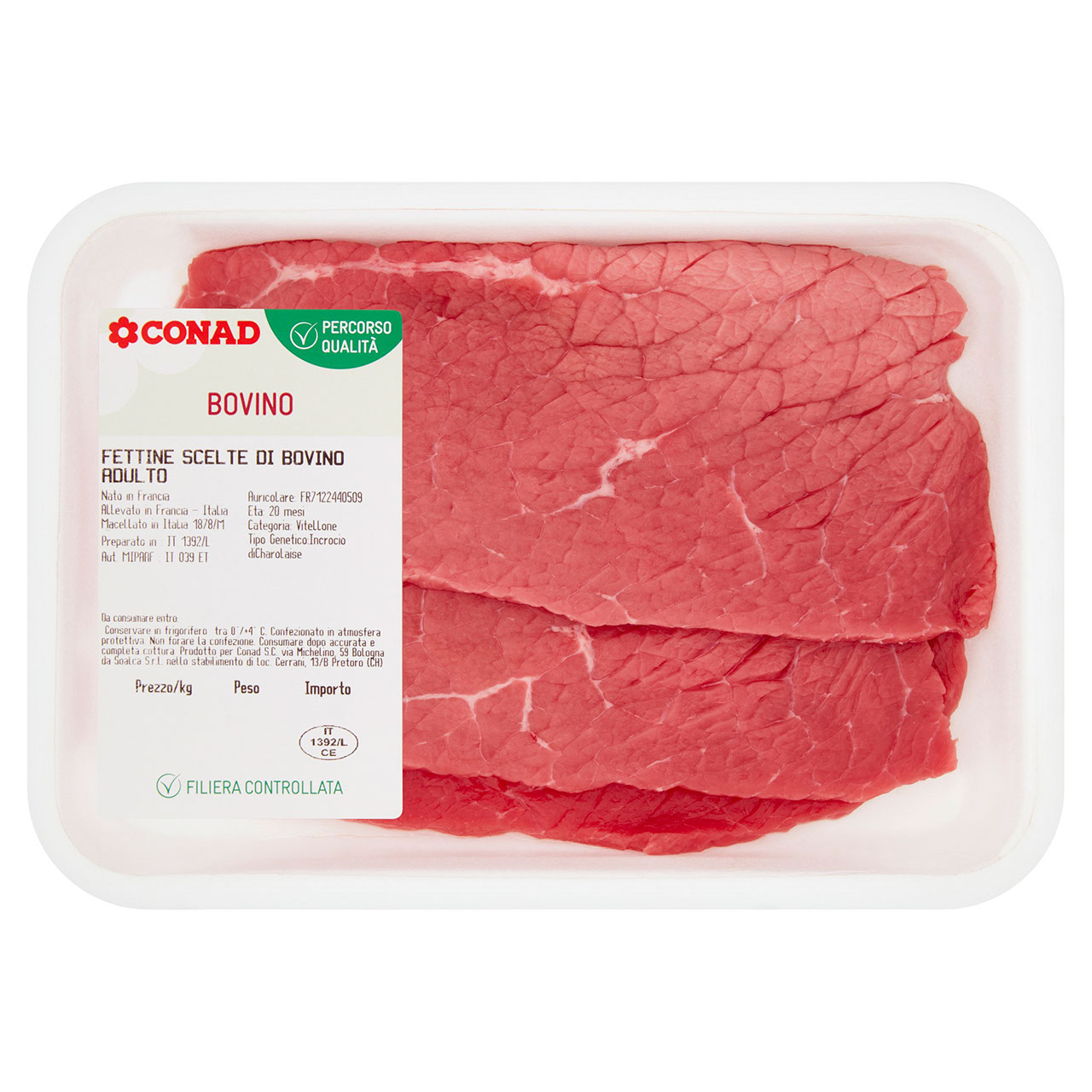 CONAD Percorso Qualità Fettine Scelte di Bovino Adulto